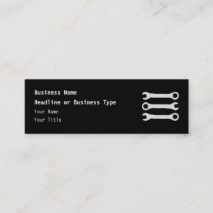 Three Wrenches in Light Grey. Mini Business Card