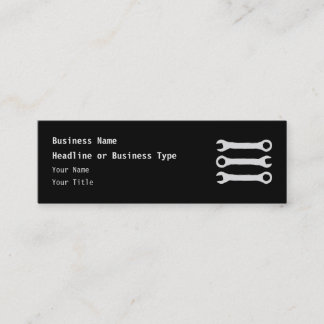 Three Wrenches in Light Grey. Mini Business Card
