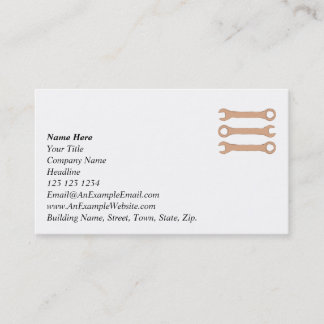 Three Wrenches. Tools. Brown. Business Card