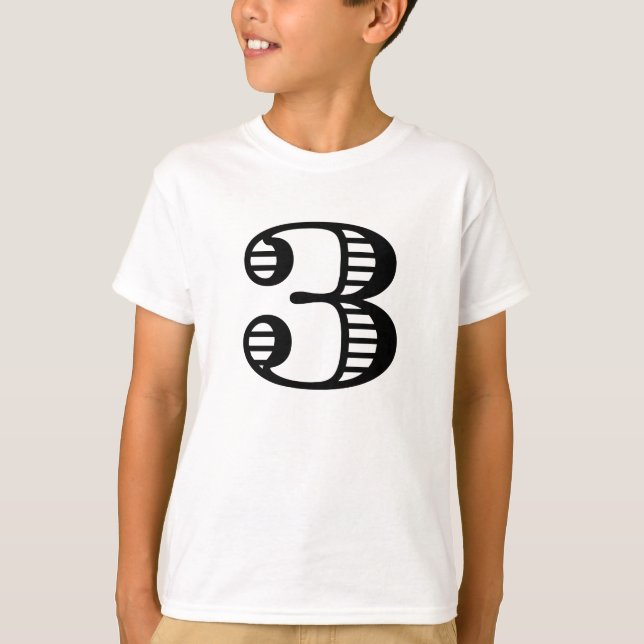 Three Year Old Birthday Number T-Shirt (Front)