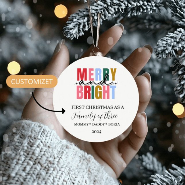 Three-year-old family Christmas worship Ceramic Tree Decoration (Creator Uploaded)