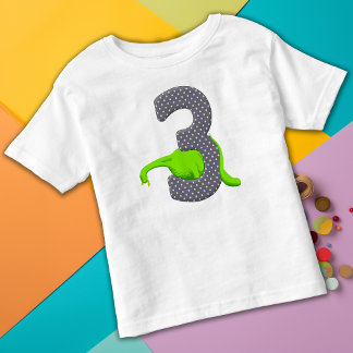 Three Year Old Green Dinosaur 2 Toddler T-Shirt