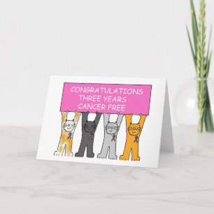 Three Years Cancer Free Congratulations. Card