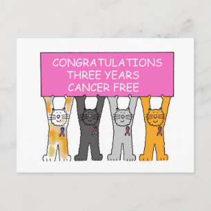Three Years Cancer Free Congratulations Postcard