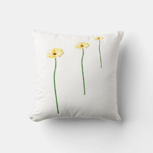 Three Yellow Gerbera Flowers Cushion
