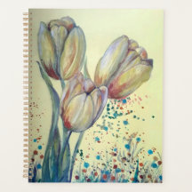 Three yellow tulips bouquet