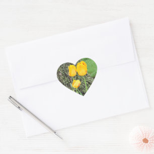 Three Yellow Tulips / Heart Sticker