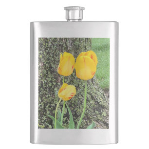 Three Yellow Tulips / Hip Flask
