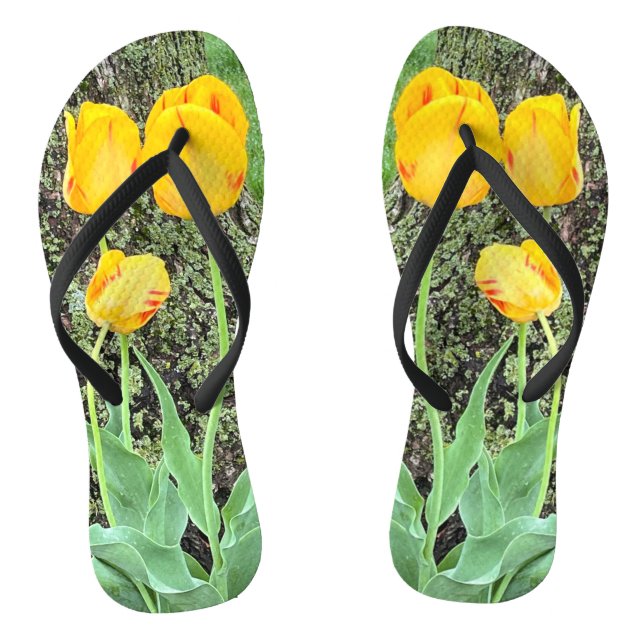 Three Yellow Tulips / Jandals (Footbed)