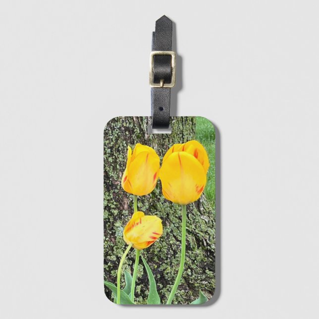 Three Yellow Tulips / Luggage Tag (Front Vertical)
