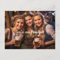 Three young women in Munich. beer