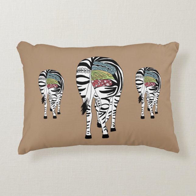 Three zebras decorative cushion (Front)