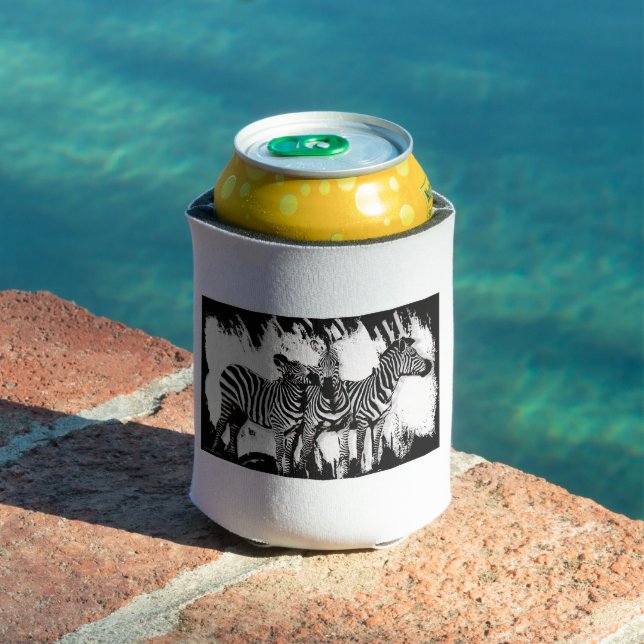 Three Zebras Painting Can Cooler (In Situ Pool)