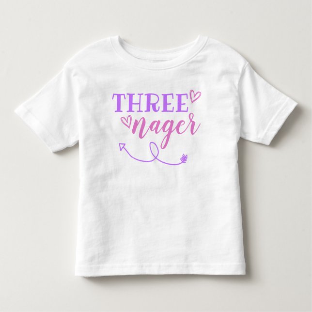 Threenager 3rd Birthday Jersey T-Shirt 3T 4T (Front)