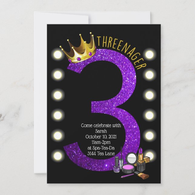 Threenager Birthday Invitation (Front)