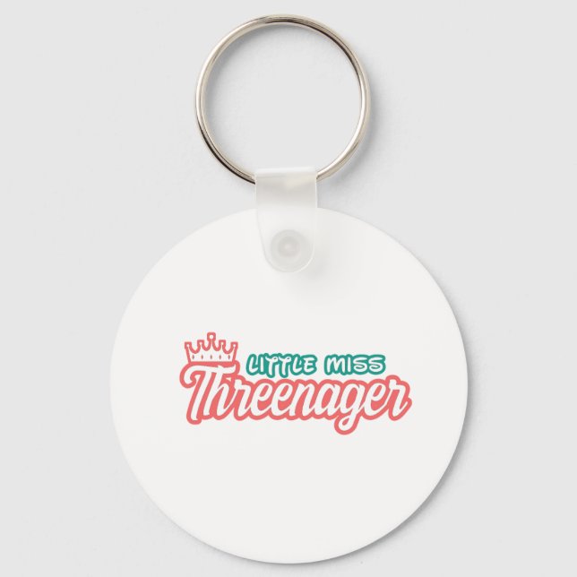 Threenager Little Miss Key Ring (Front)