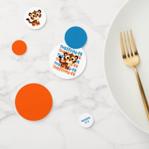Threenager Tiger Boy 3rd Birthday Party Confetti