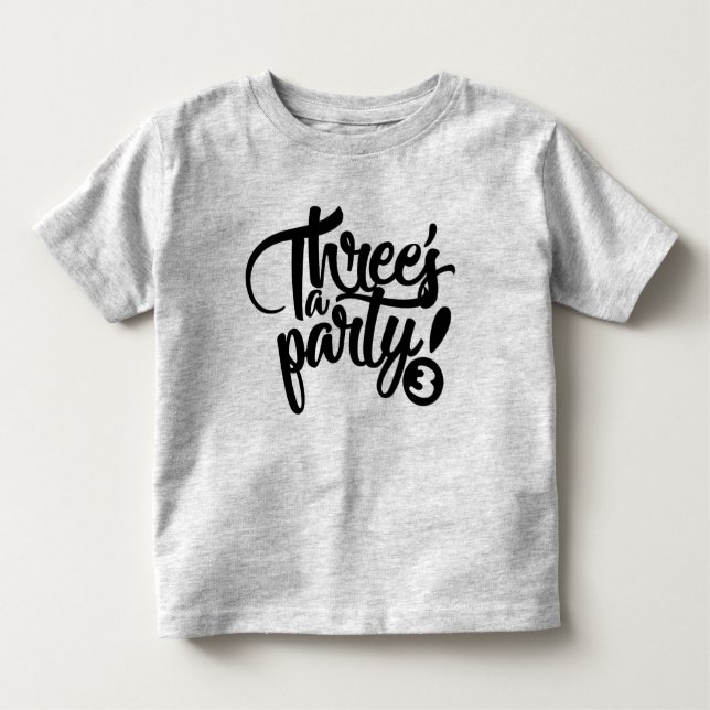 three's a party birthday tee (Front)