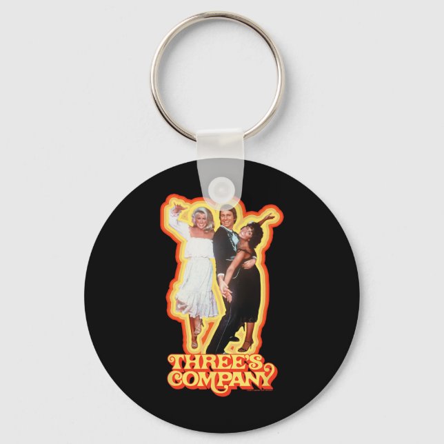 Three's Company Dancing Roommates Retro Jack Chris Key Ring (Front)