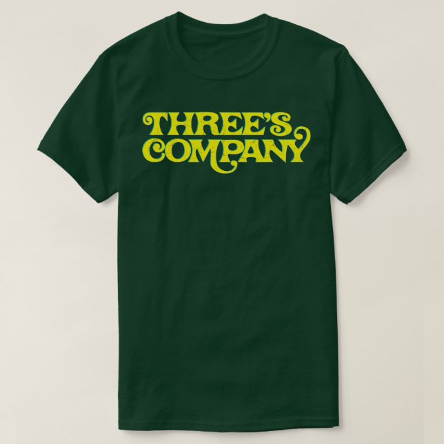 Threes Company Retro Typography Design T-Shirt (Design Front)