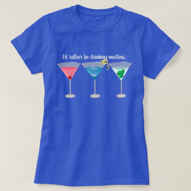 Threetinis Assorted Martinis T-Shirt (Design Front)