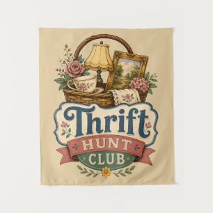 Thrift Hunt Club Vintage Cottagecore Tapestry