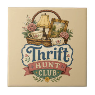 Thrift Hunt Club Vintage Cottagecore Tile
