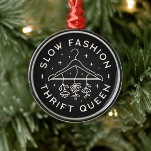 Thrift queen slow fashion thrifting girly black metal tree decoration