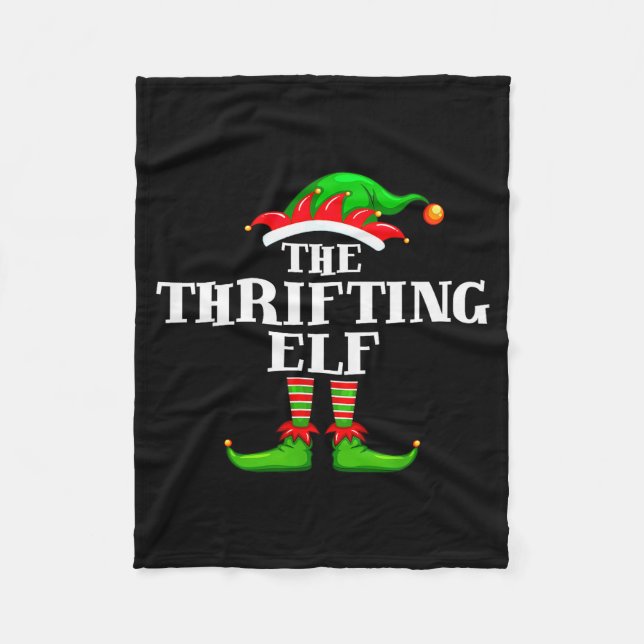 Thrifting Elf Matching Family Group Christmas Part Fleece Blanket (Front)