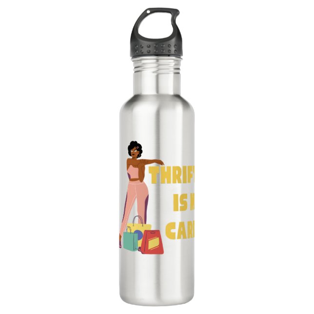 Thrifting Is My Cardio Stainless Steel Water Bottl 710 Ml Water Bottle (Front)