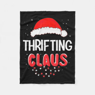 Thrifting Santa Claus Christmas Matching Costume  Fleece Blanket
