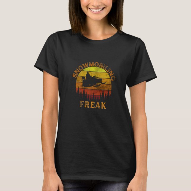 Thrilling Retro Snowmobiling Freak   T-Shirt (Front)