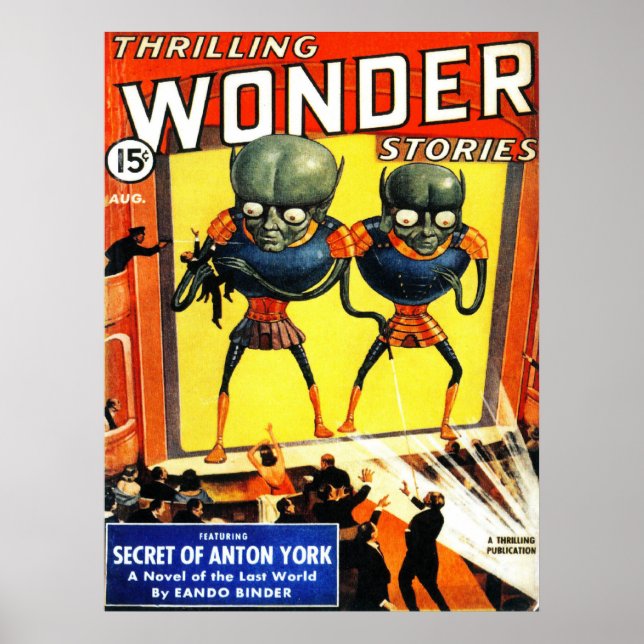 THRILLING WONDER Cool Vintage Pulp Magazine Cover Poster (Front)