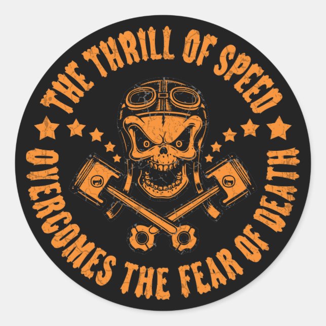 Thrills Overcome Fear Classic Round Sticker (Front)