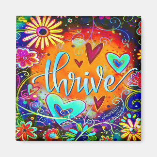Thrive Floral Pretty Hearts Colourful Inspirivity Magnet