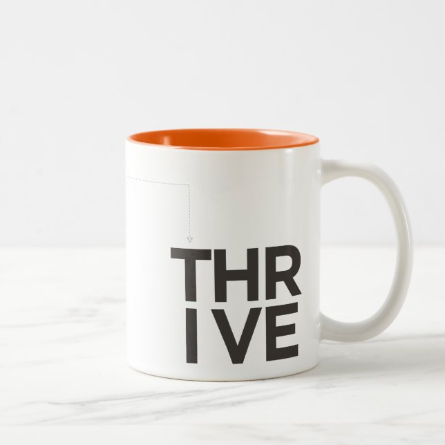 Thrive Inspirational Two-Tone Orange & White Mug (Right)