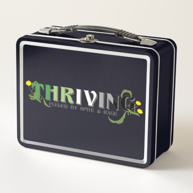 Thriving Aro Pride Metal Lunch Box (Front)