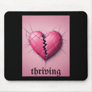 Thriving Valentine Broken Heart Mouse Pad