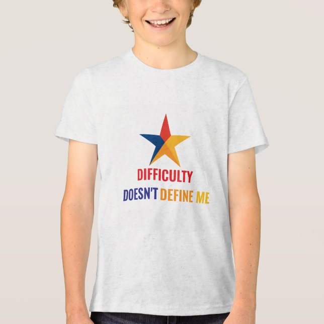  Thriving With ADHD* DIFFICULTY Doesn't Define Me Tri-Blend Shirt (Front)