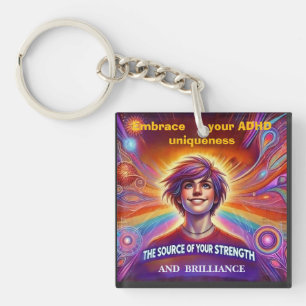 Thriving With ADHD*Embrace Your ADHD Uniqueness Key Ring