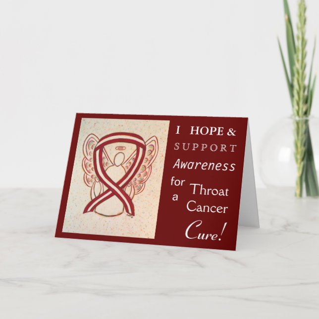 Throat Cancer Awareness Ribbon Greeting Card (Front)