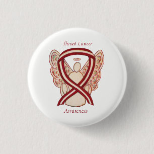 Throat Cancer Awareness Ribbon Stripes Angel Pins