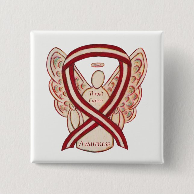 Throat Cancer Awareness Ribbon Stripes Angel Pins (Front)