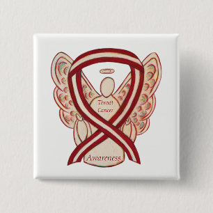 Throat Cancer Awareness Ribbon Stripes Angel Pins