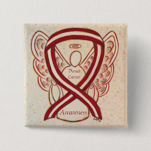 Throat Cancer Awareness Ribbon Stripes Angel Pins