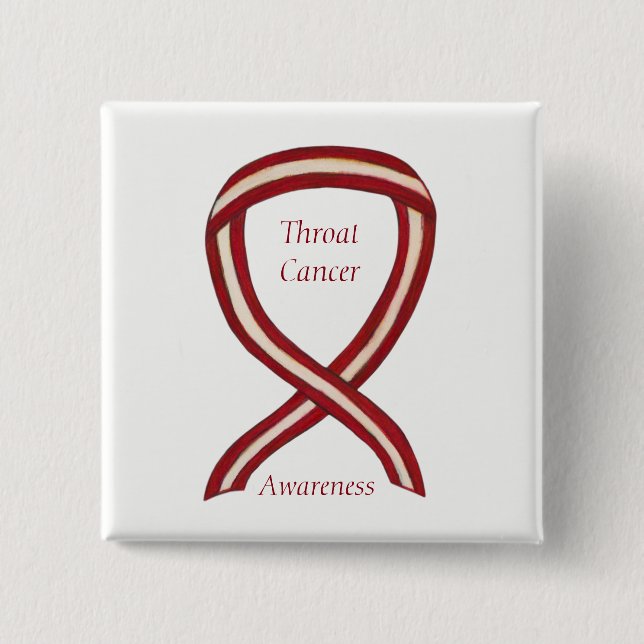 Throat Cancer Awareness Ribbon Stripes Custom Pins (Front)