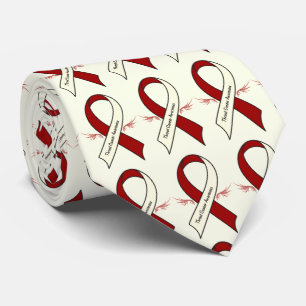 Throat Cancer Awareness Ribbon with Wings Tie