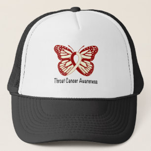 Throat Cancer Awareness with Butterfly Ribbon Trucker Hat
