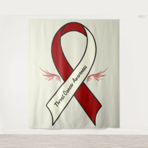 Throat Cancer Awareness with Wings Tapestry