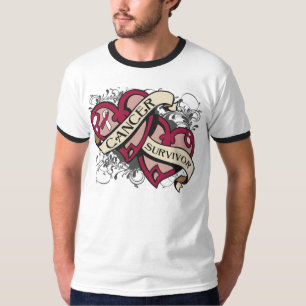 Throat Cancer Cancer Survivor Dual Hearts T-Shirt